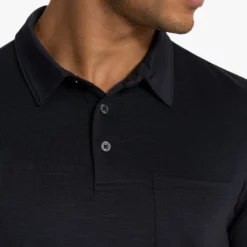 Zephyr Polo | Black Heather -Deals Haute Drape Store 0022 V1000HBK FA22 M ECOMM TOP 0423