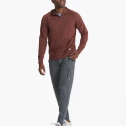 Ponto Performance Half Zip Hoodie | Cedar Heather -Deals Haute Drape Store 0171 V244HCD 00846