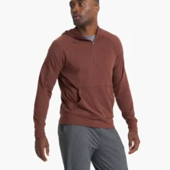 Ponto Performance Half Zip Hoodie | Cedar Heather -Deals Haute Drape Store 0173 V244HCD 00839
