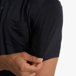 Zephyr Polo | Black Heather -Deals Haute Drape Store V1000HBK FA22 M ECOMM FULL 0355