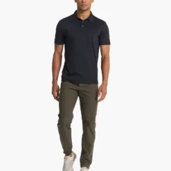 Zephyr Polo | Black Heather -Deals Haute Drape Store V1000HBK FA22 M ECOMM TOP 0416