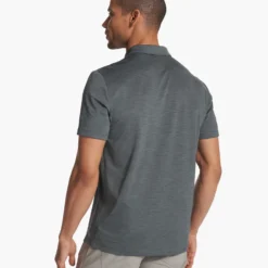 Zephyr Polo | Smoked Beryl Heather -Deals Haute Drape Store V1000HSY FA23 M ECOMM TOPS BACK TOPS 6