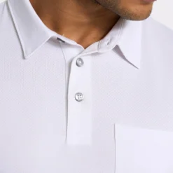 Zephyr Polo | White -Deals Haute Drape Store V1000WHT FA22 M ECOMM TOP 0326