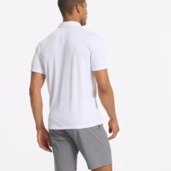 Zephyr Polo | White -Deals Haute Drape Store V1000WHT FA22 M ECOMM TOP 0335