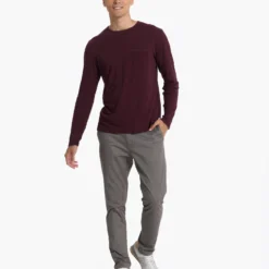 Long Sleeve Rise Tee | Ruby -Deals Haute Drape Store V1001RUB 02072