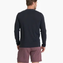 Long Sleeve Current Tech Tee | Black -Deals Haute Drape Store V1003BLK 02184