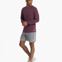 Long Sleeve Current Tech Tee | Chestnut -Deals Haute Drape Store V1003CHN 09087