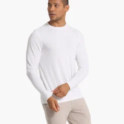 Long Sleeve Current Tech Tee | White -Deals Haute Drape Store V1003WHT SP23 M ECOMM TOPS TOP 0843 1X1 239bff27 eabd 4985 97dd f5c2ec6759cf