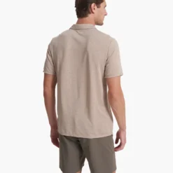 Knit Twill Polo | Camel Heather -Deals Haute Drape Store V1004CMH SP23 M ECOMM TOPS DETAIL 2561 1X1 546280e1 4f48 4f7a 9f77 fd33b3762be4