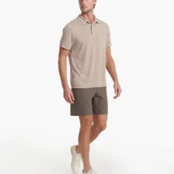 Knit Twill Polo | Camel Heather -Deals Haute Drape Store V1004CMH SP23 M ECOMM TOPS FULL 2523 4X5 3a9c2594 7fc7 4cd8 bdac 89203b92df8d