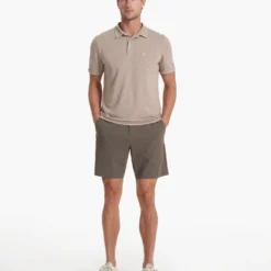 Knit Twill Polo | Camel Heather -Deals Haute Drape Store V1004CMH SP23 M ECOMM TOPS TOP 2552 1X1 7ec22135 0125 423d 88ef 85a592f9da14