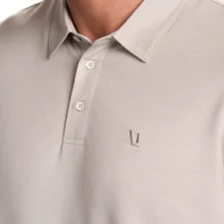 Knit Twill Polo | Beachsand Heather -Deals Haute Drape Store V1004HBS FA23 M ECOMM TOPS DETAIL 27 scaled