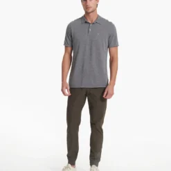 Knit Twill Polo | Heather Grey -Deals Haute Drape Store V1004HTG SP23 M ECOMM TOPS TOP 2804 1X1 aa56b6a3 fab3 4ee4 854d 56c140768686