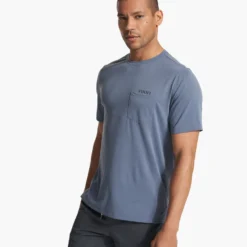 Current Pocket Tee | Azure -Deals Haute Drape Store V1007AZR FA23 M ECOMM TOPS FRONT TOPS 2