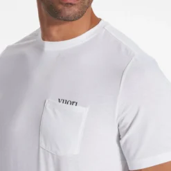 Current Pocket Tee | White -Deals Haute Drape Store V1007WHT FA23 M ECOMM TOPS DETAIL 3