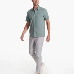 Short Sleeve Manhattan Button Down | Stormy -Deals Haute Drape Store V1024STY SP23 M ECOMM TOPS TOP 1191 1X1 9128a0d4 5b8f 4f4a a72c aa255da13e75