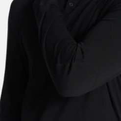 Long-Sleeve Ever Henley | Black -Deals Haute Drape Store V108BLK FA23 M ECOMM TOPS DETAIL 6