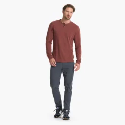 Long-Sleeve Ever Henley | Cedar 11 Long-Sleeve Ever Henley | Cedar -Deals Haute Drape Store V108CED 00851