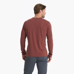 Long-Sleeve Ever Henley | Cedar 10 Long-Sleeve Ever Henley | Cedar -Deals Haute Drape Store V108CED 00900