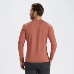 Long-Sleeve Ever Henley | Copper -Deals Haute Drape Store V108COP 3