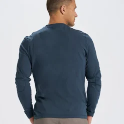 Long-Sleeve Ever Henley | Indigo -Deals Haute Drape Store V108IND 2