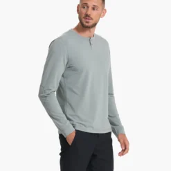 Long Sleeve Ever Henley | Stormy -Deals Haute Drape Store V108STY SP23 M ECOMM TOPS DETAIL 3166 1x1 dd5bf58a a689 435a 9198 acf7961c7056