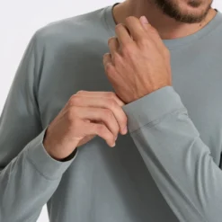 Long Sleeve Ever Henley | Stormy -Deals Haute Drape Store V108STY SP23 M ECOMM TOPS TOP 3123 1x1 cb1284e5 d038 4265 b88a 380fd75302e4