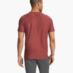 Strato Tech Tee | Earth Red Heather -Deals Haute Drape Store V126HER FA23 M ECOMM TOPS BACK TOPS 6