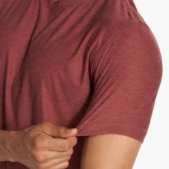 Strato Tech Tee | Earth Red Heather -Deals Haute Drape Store V126HER FA23 M ECOMM TOPS DETAIL 7