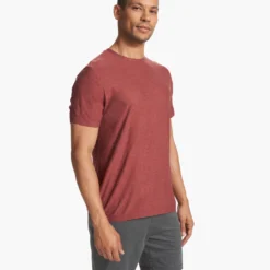 Strato Tech Tee | Earth Red Heather -Deals Haute Drape Store V126HER FA23 M ECOMM TOPS FRONT TOPS 2