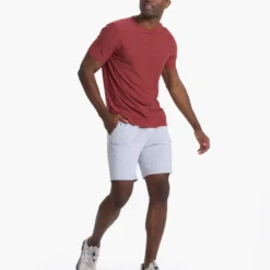 Strato Tech Tee | Currant Heather -Deals Haute Drape Store V126HUT 02625