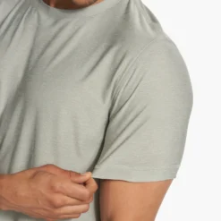 Strato Tech Tee | White Sage Heather -Deals Haute Drape Store V126HWS FA23 M ECOMM TOPS DETAIL 7