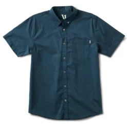 Crest Short-Sleeve Button-Down | Indigo Micro Dot