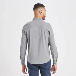Bishop Long-Sleeve Button-Down | Light Grey -Deals Haute Drape Store V153LTG 3 update
