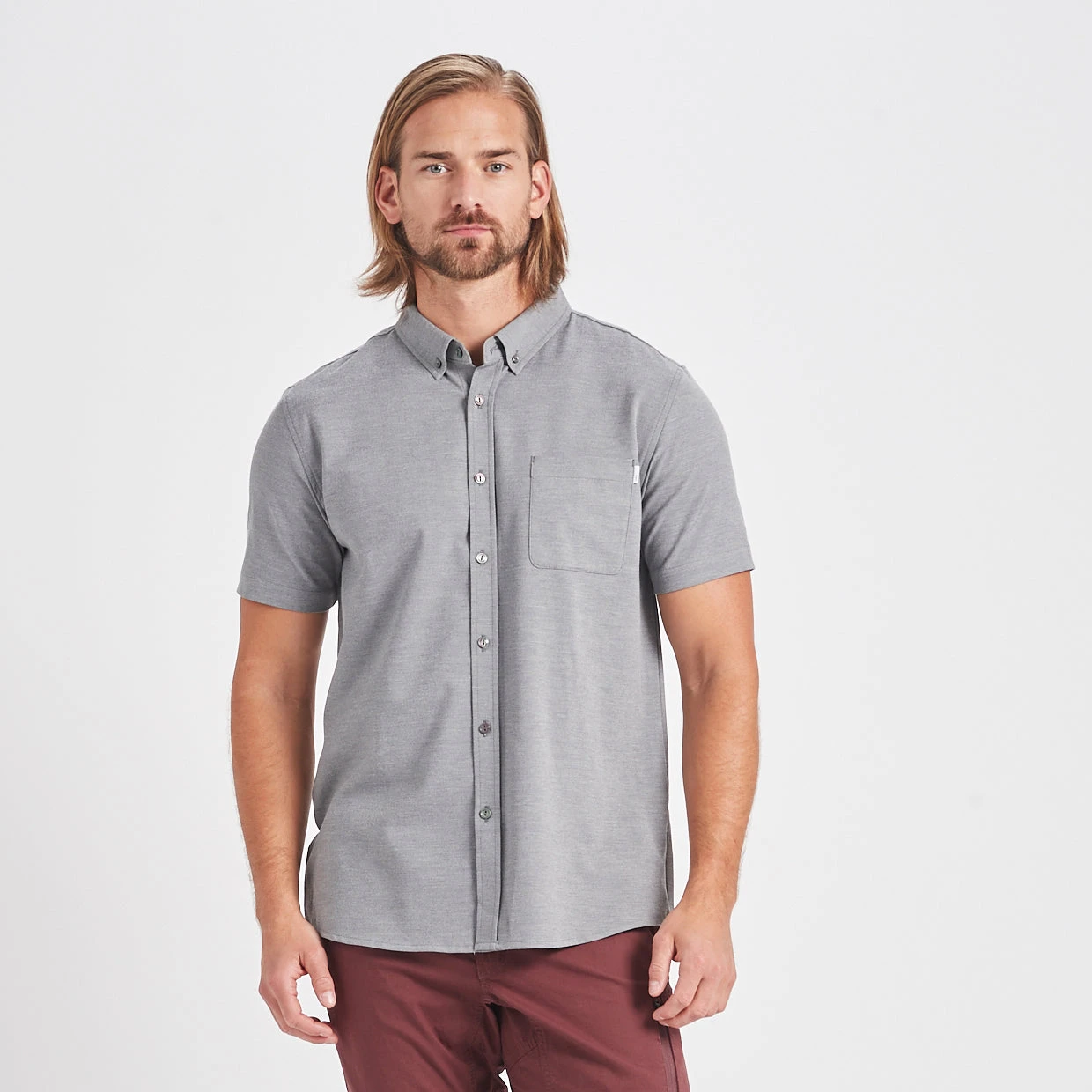 Bishop Short-Sleeve Button-Down | Light Grey 2 Bishop Short-Sleeve Button-Down | Light Grey - Image 2