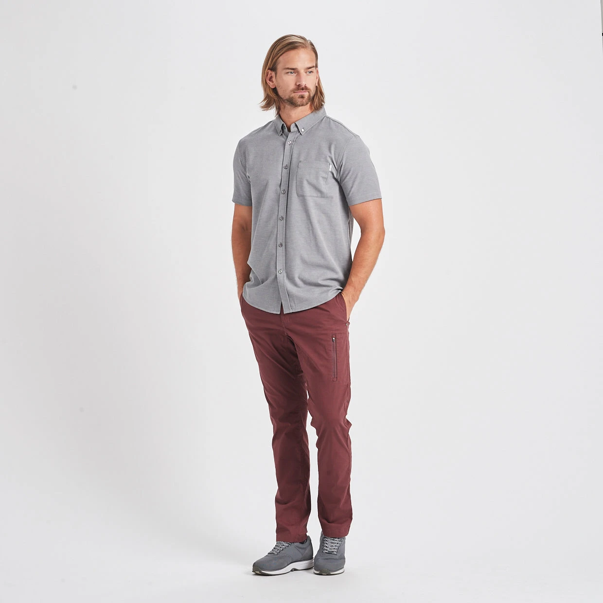 Bishop Short-Sleeve Button-Down | Light Grey 5 Bishop Short-Sleeve Button-Down | Light Grey - Image 5