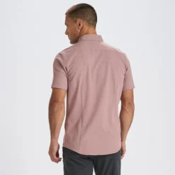 Bishop Short-Sleeve Button-Down | Saltwater Red -Deals Haute Drape Store V154SWR 3