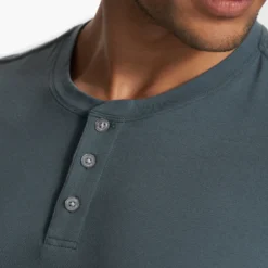 Short Sleeve Ever Henley | Lake 8 Short Sleeve Ever Henley | Lake -Deals Haute Drape Store V165LAK FA23 M ECOMM TOPS DETAIL 6