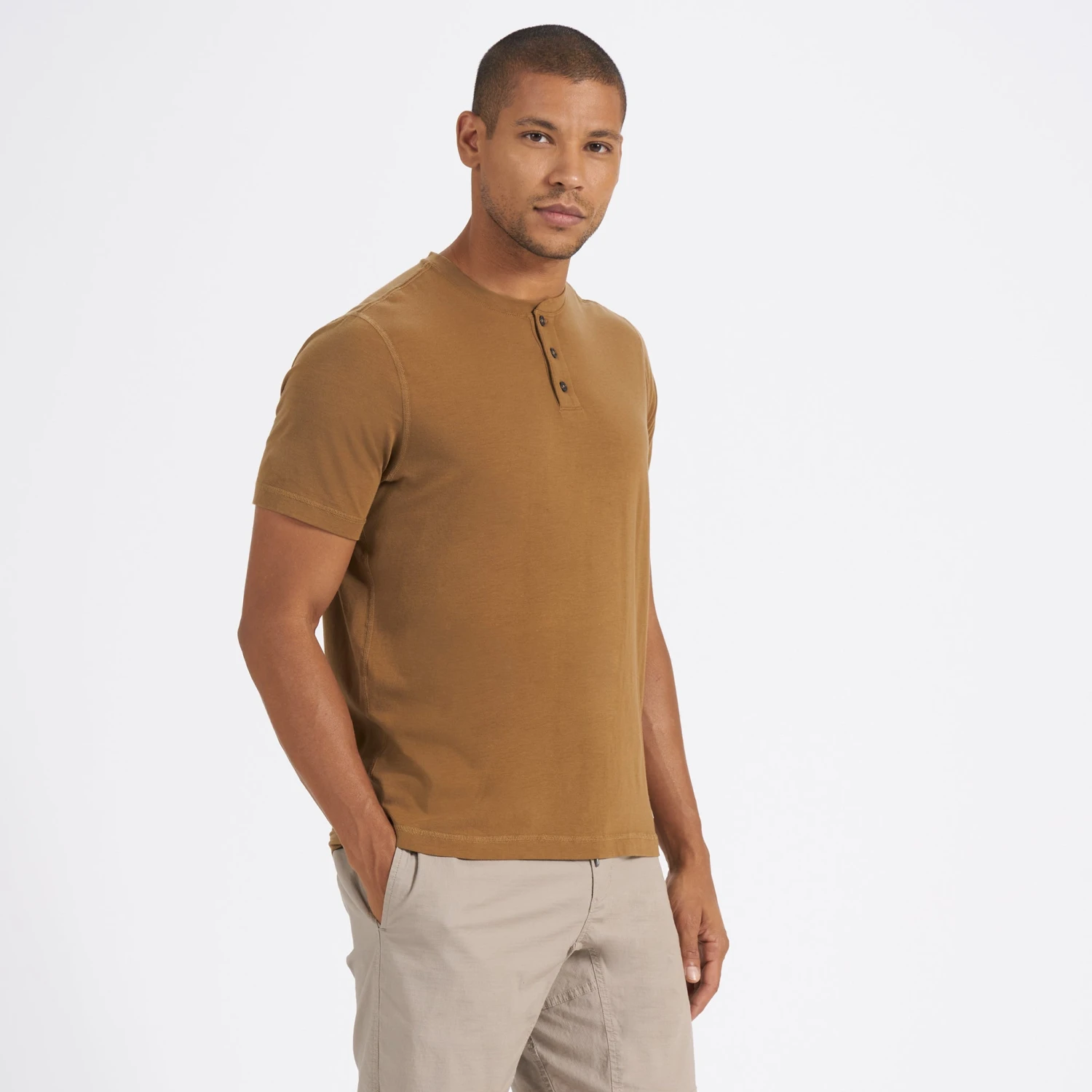 Short-Sleeve Ever Henley | Tobacco 3 Short-Sleeve Ever Henley | Tobacco - Image 3
