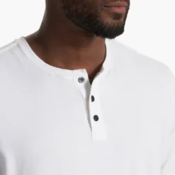 Short-Sleeve Ever Henley | White -Deals Haute Drape Store V165WHT SP22 M ECOMM TOPS 1088 1X1 updated