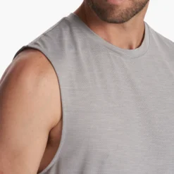 Zephyr Muscle Tee | Heather Grey -Deals Haute Drape Store V167HTG 2