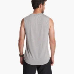 Zephyr Muscle Tee | Heather Grey -Deals Haute Drape Store V167HTG 3