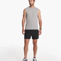 Zephyr Muscle Tee | Heather Grey -Deals Haute Drape Store V167HTG FA23 M ECOMM TOPS FULL 2