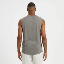 Zephyr Muscle Tee | Charcoal Heather -Deals Haute Drape Store V167HTI 3