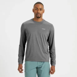 Long-Sleeve Uluwatu Water Tee | Charcoal Heather -Deals Haute Drape Store V171HCC 1