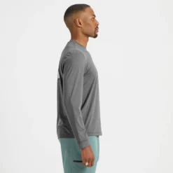 Long-Sleeve Uluwatu Water Tee | Charcoal Heather -Deals Haute Drape Store V171HCC 2