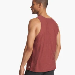 Strato Tech Tank | Earth Red Heather -Deals Haute Drape Store V173HER FA23 M ECOMM TOPS BACK TOPS 6