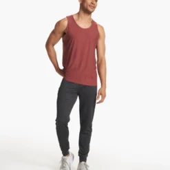 Strato Tech Tank | Earth Red Heather -Deals Haute Drape Store V173HER FA23 M ECOMM TOPS FULL 4