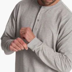 Austin Henley | Light Heather Grey -Deals Haute Drape Store V175LHG FA23 M ECOMM TOPS DETAIL 5