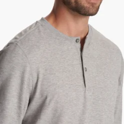 Austin Henley | Light Heather Grey -Deals Haute Drape Store V175LHG FA23 M ECOMM TOPS DETAIL 6